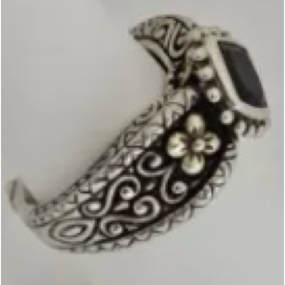 Barbara Bixby Sterling Silver and 18K Gold Cushion Cut Garnet Ring - Picture 12 of 15